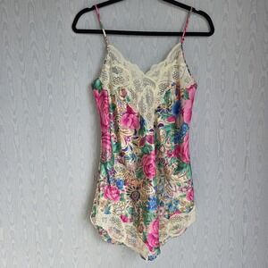 Vtg Victoria's Secret Womens Small Chemise Slip Bias Cut Satin Lace Lingerie